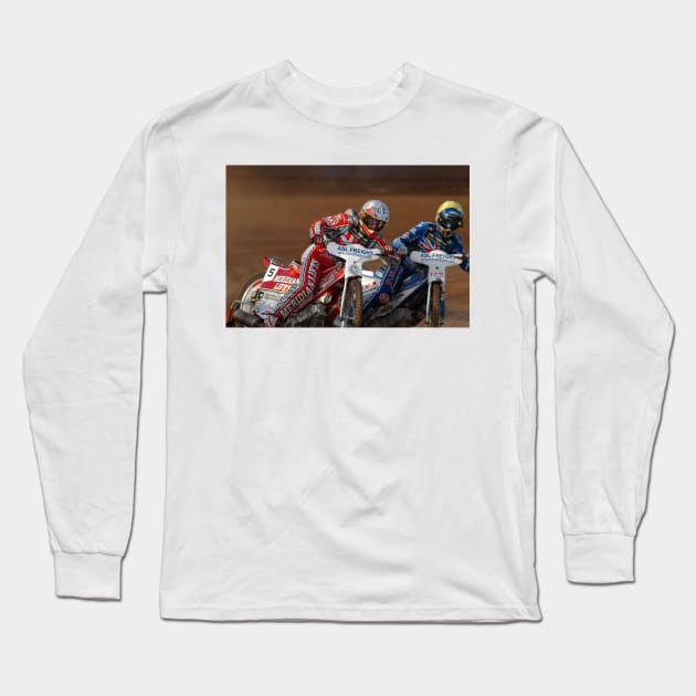 Great Britain Speedway Motorcycle Action Long Sleeve T-Shirt by AndyEvansPhotos